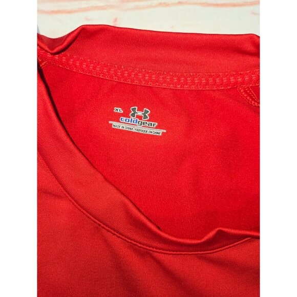Under Armour ColdGear Red Long Sleeve Compression Shirt XL - Picture 5 of 9